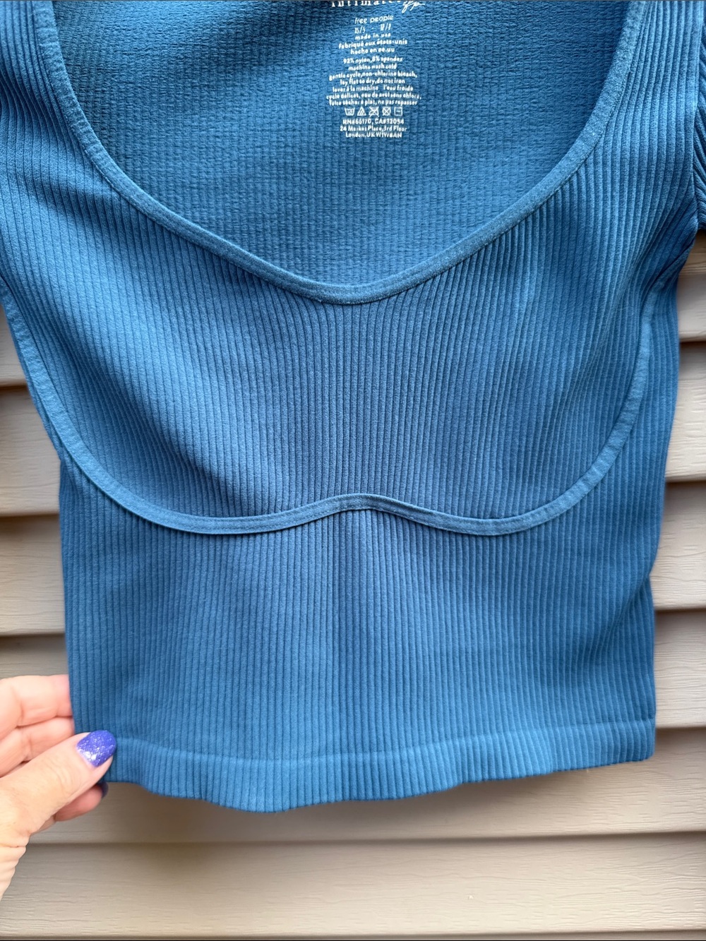 Free People Intimately - Meg Seamless Long-Sleeve Cami Size XS/S in Teal Color - Picture 6 of 8